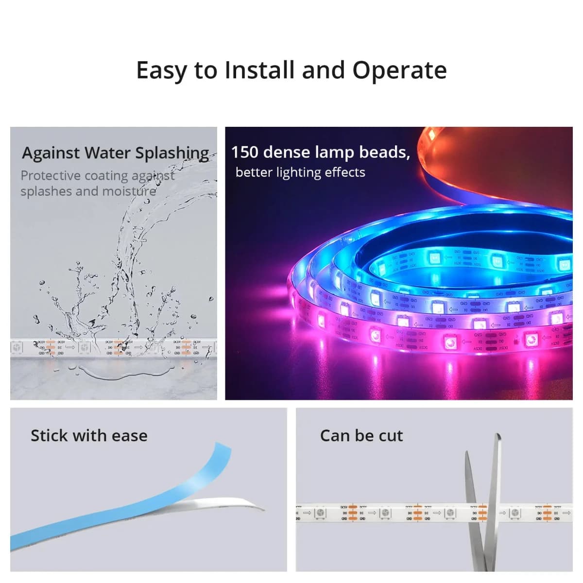 SONOFF L3 Pro Smart LED Strip Light WiFi LED RGBIC Lights Flexible Lamp Tape Display Multiple Colors Simultaneously Music Mode