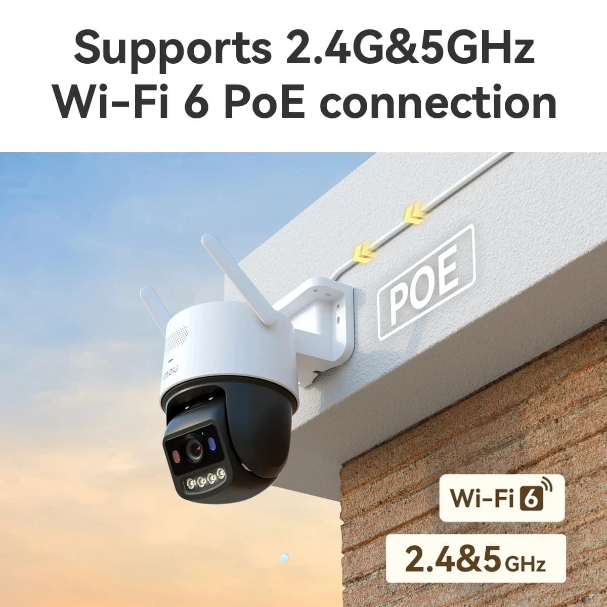 IMOU 5G WIFI IP Camera Titan Pro 6MP Red-Blue Warning Lights Outdoor POE Security Camera Full-Color Night Vision Human Detection