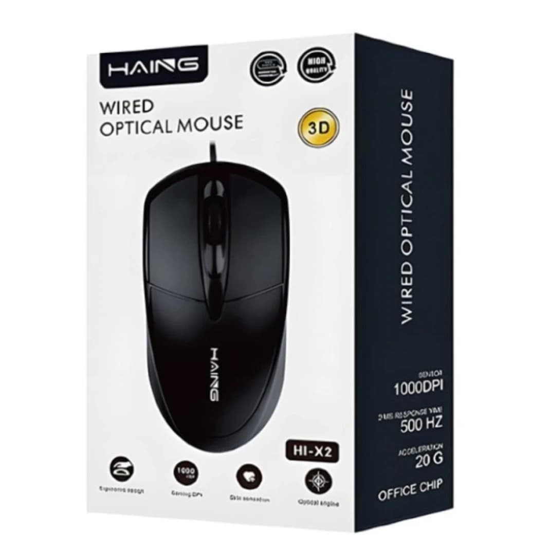 HAING HI-X2 Wired Optical Mouse | Precision & Reliable Performance