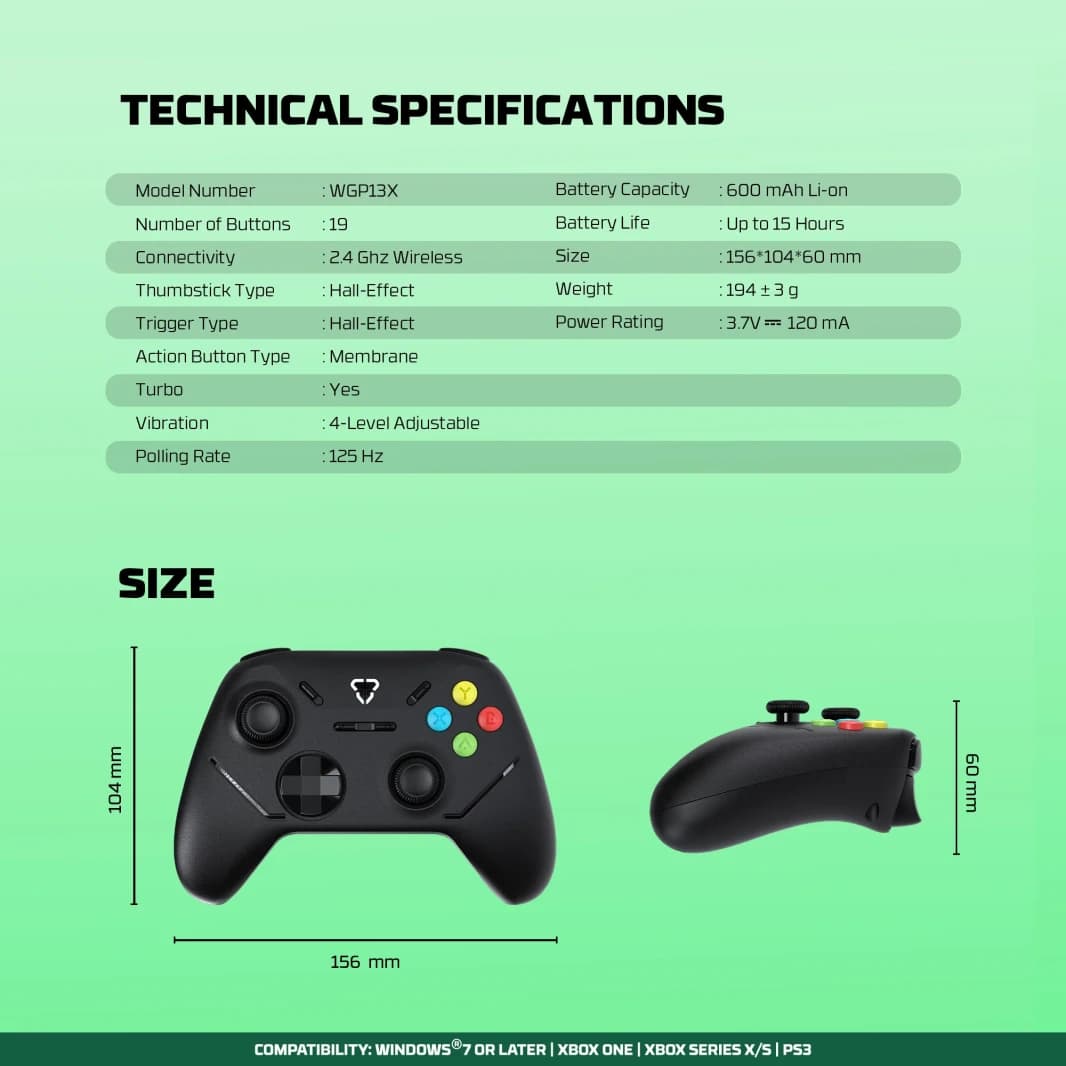 FANTECH WGP13X Shooter III X Wireless Gaming Controller - White