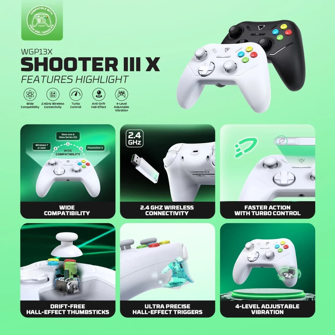 FANTECH WGP13X Shooter III X Wireless Gaming Controller - White