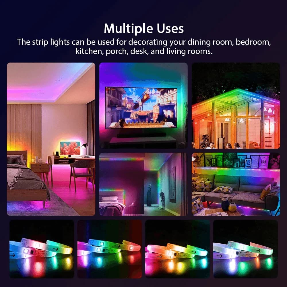 Dream Color LED Strip Lights with Remote Control Waterproof