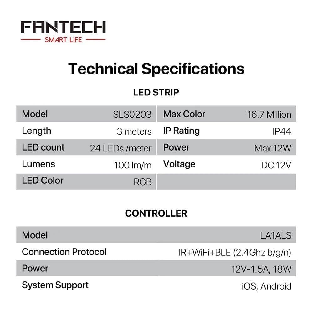 Fantech Smart RGB LED Strip Set SLS0203 + LA1ALS 3m