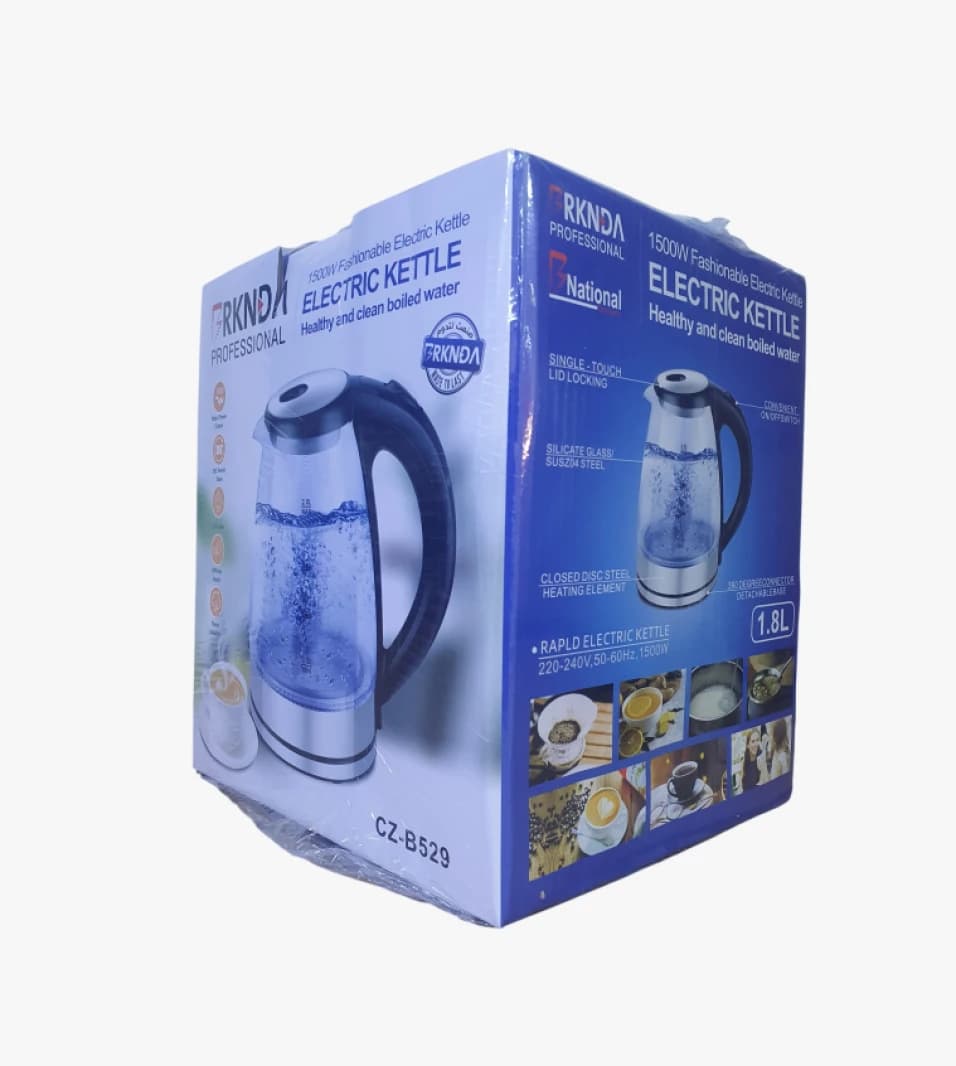 RKND PROFESSIONAL 1.8L Stylish Electric Kettle with LED Light and 360 Degree Swivel Base for Modern Homes