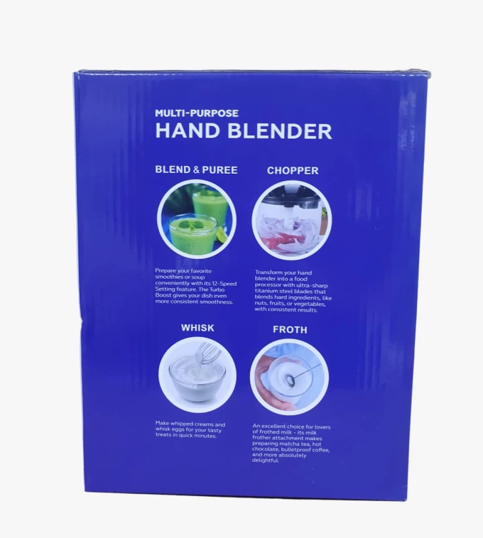 Mirenda Professional Multi-Purpose 8-in-1 Hand Blender with Modern Design for Cooking and Baking Enthusiasts