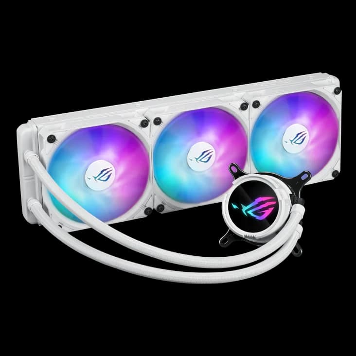 ASUS ROG Strix LC III 360 ARGB CPU Liquid Cooler, 360mm Radiator, 3x ROG STRIX AF-12S ARGB 120mm Fans White