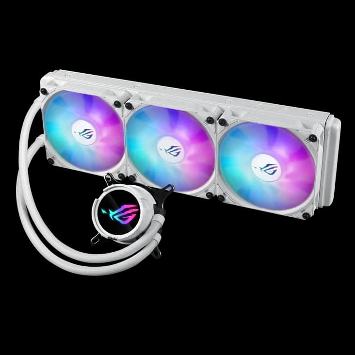 ASUS ROG Strix LC III 360 ARGB CPU Liquid Cooler, 360mm Radiator, 3x ROG STRIX AF-12S ARGB 120mm Fans White
