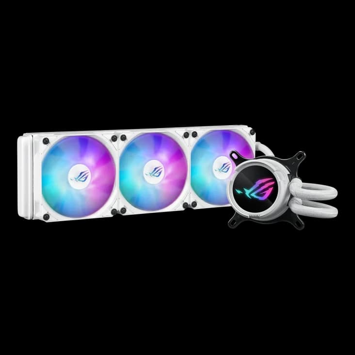 ASUS ROG Strix LC III 360 ARGB CPU Liquid Cooler, 360mm Radiator, 3x ROG STRIX AF-12S ARGB 120mm Fans White