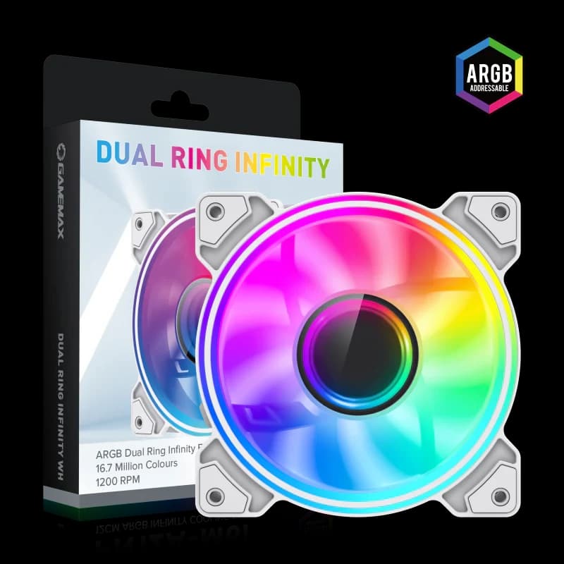 GAMEMAX Dual Ring Infinity WHITE FAN ARGB