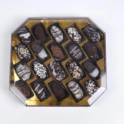 Chocolate Stuffed Dates Hexagonal Box