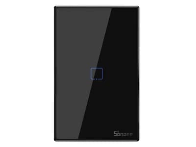 Wi-Fi Touch Wall Switch, 1-Gang, Black, Alexa/Google | Sonoff