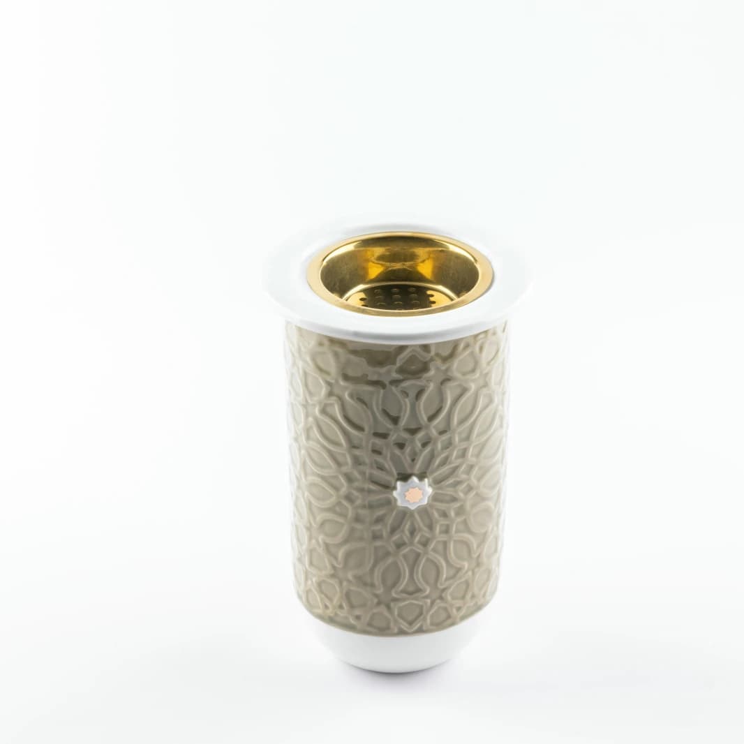 Porcelain Incense Burner by Asala - Green and Gold