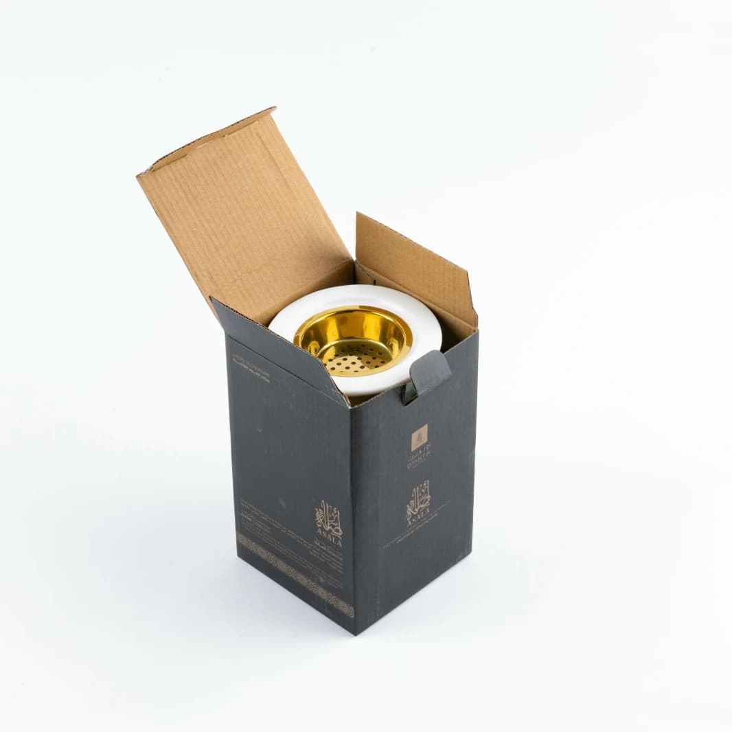 Porcelain Incense Burner by Asala - Green and Gold