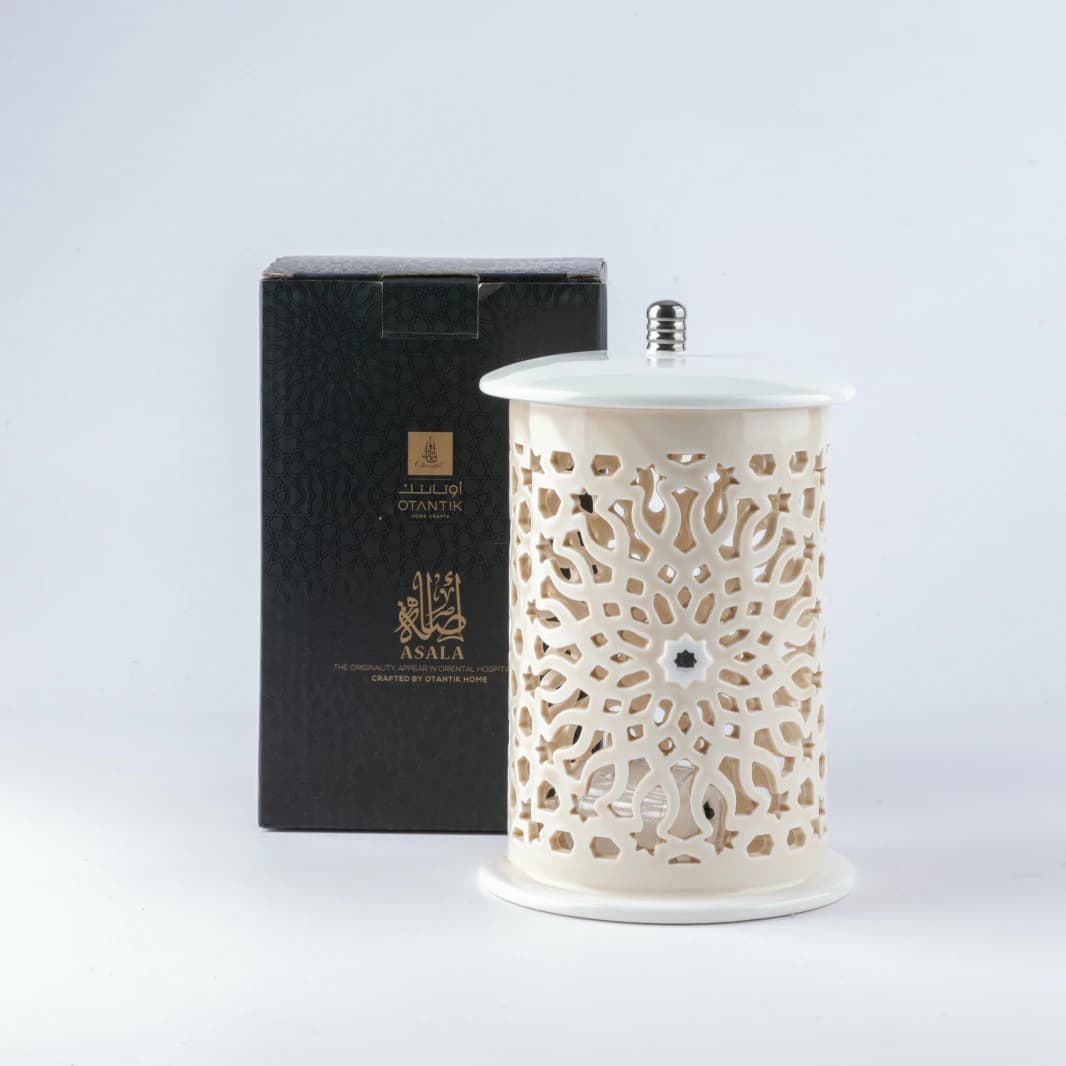 Large Electronic Candelabra by Asala - Beige and Silver