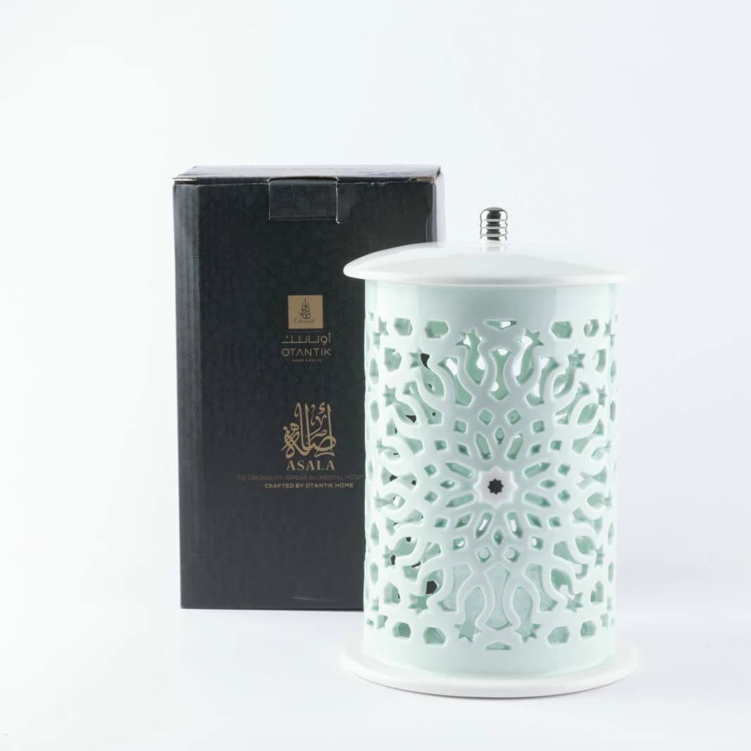 Large Electronic Candelabra by Osala - Turquoise and Silver