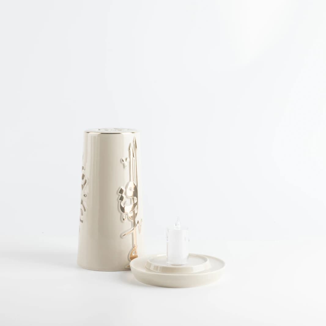 Large Electronic Candelabra by Liqaa - Beige and Gold