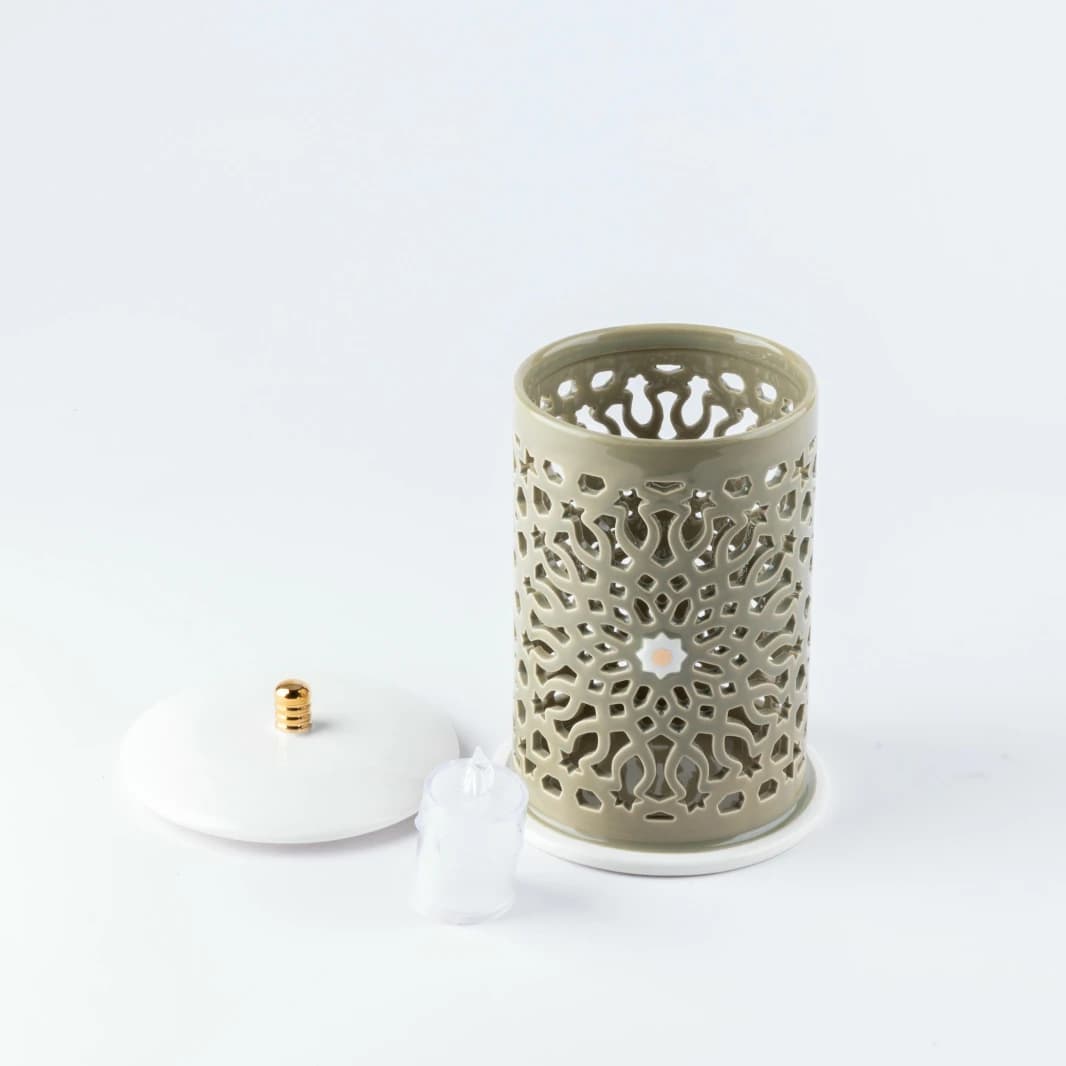 Medium Electronic Candelabra by Asala - Green and Gold