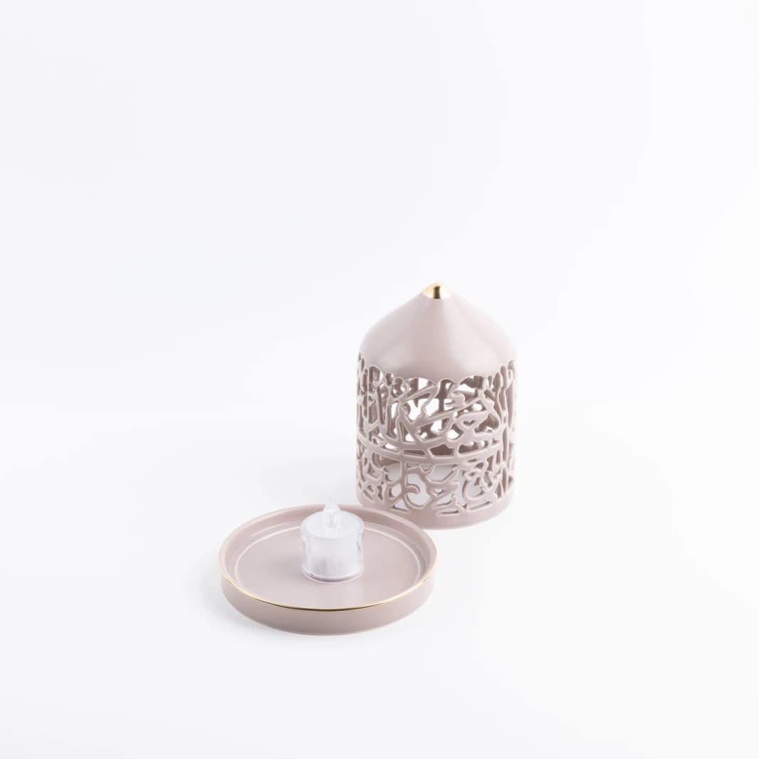 Small Electronic Candelabrum by Jawharah - Purple and Gold