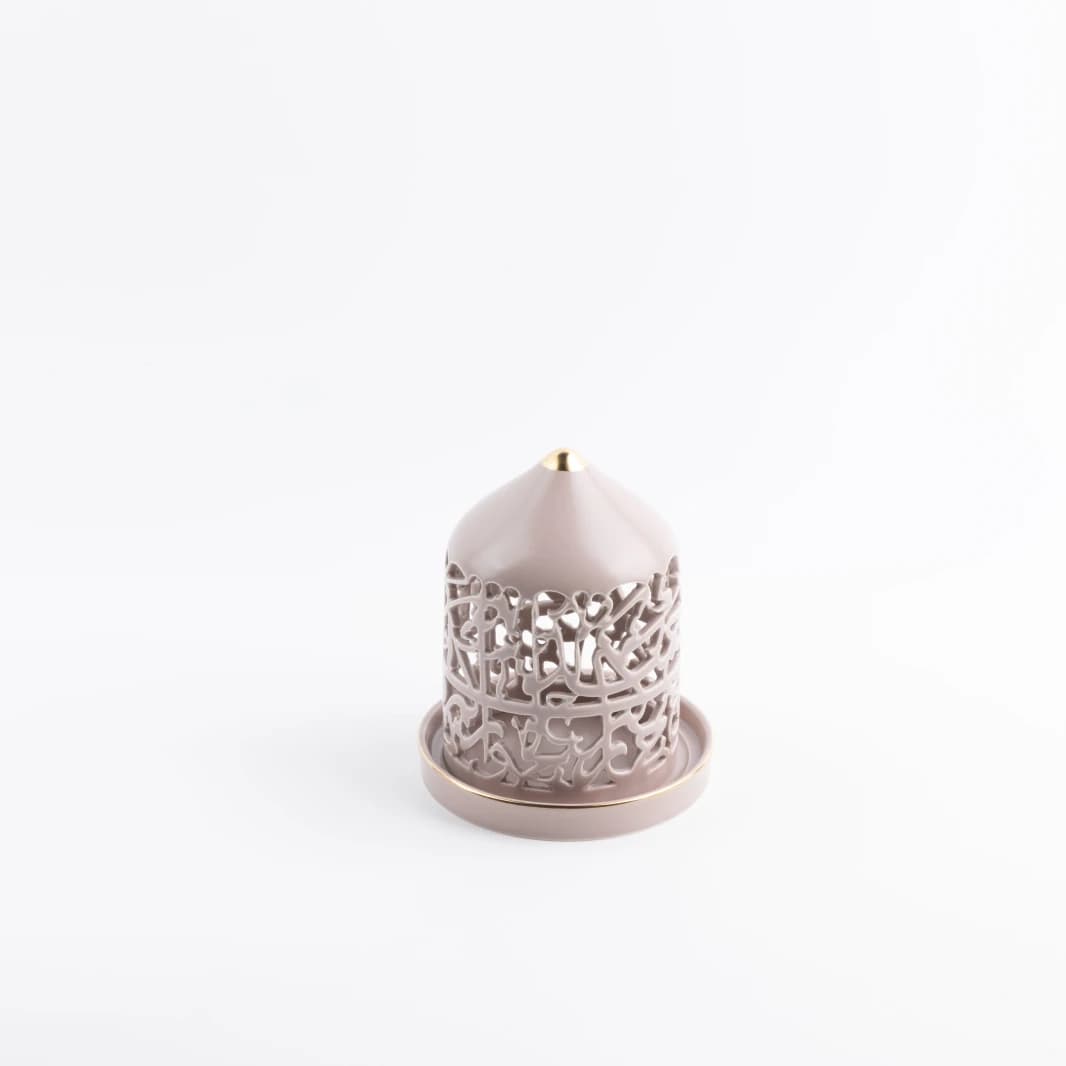 Small Electronic Candelabrum by Jawharah - Purple and Gold