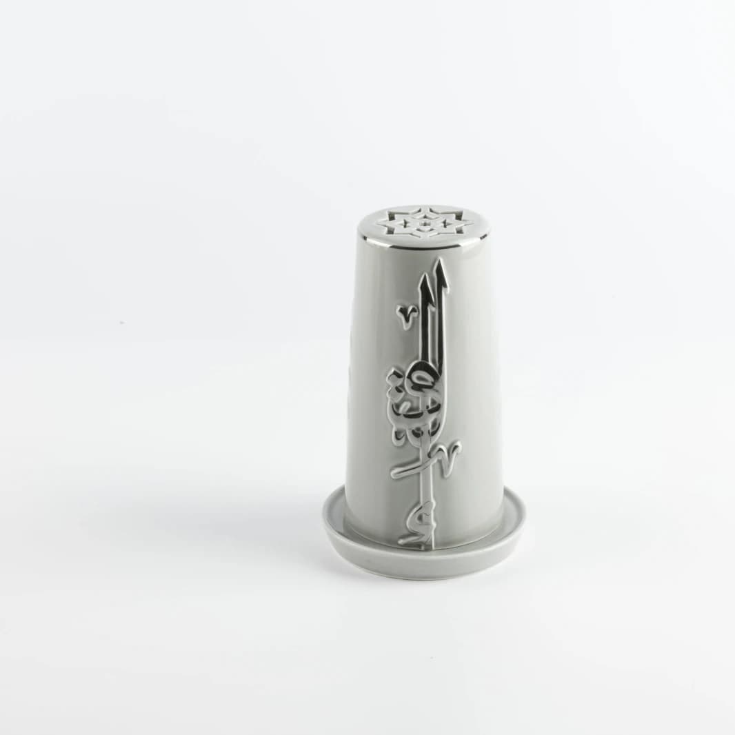 Small Electronic Candle Holder by Liqaa - Gray and Silver