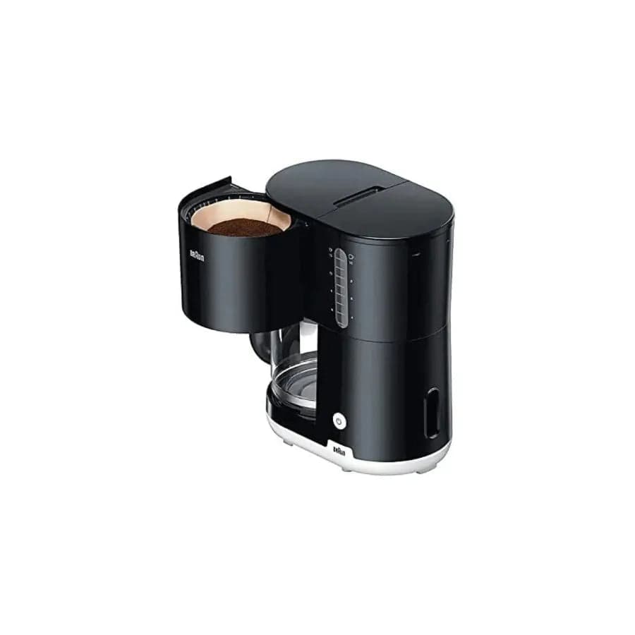 Braun Breakfast1 KF1100BK Filter Coffee Maker 1000W with OptiBrew System 10 Cup Capacity, Black