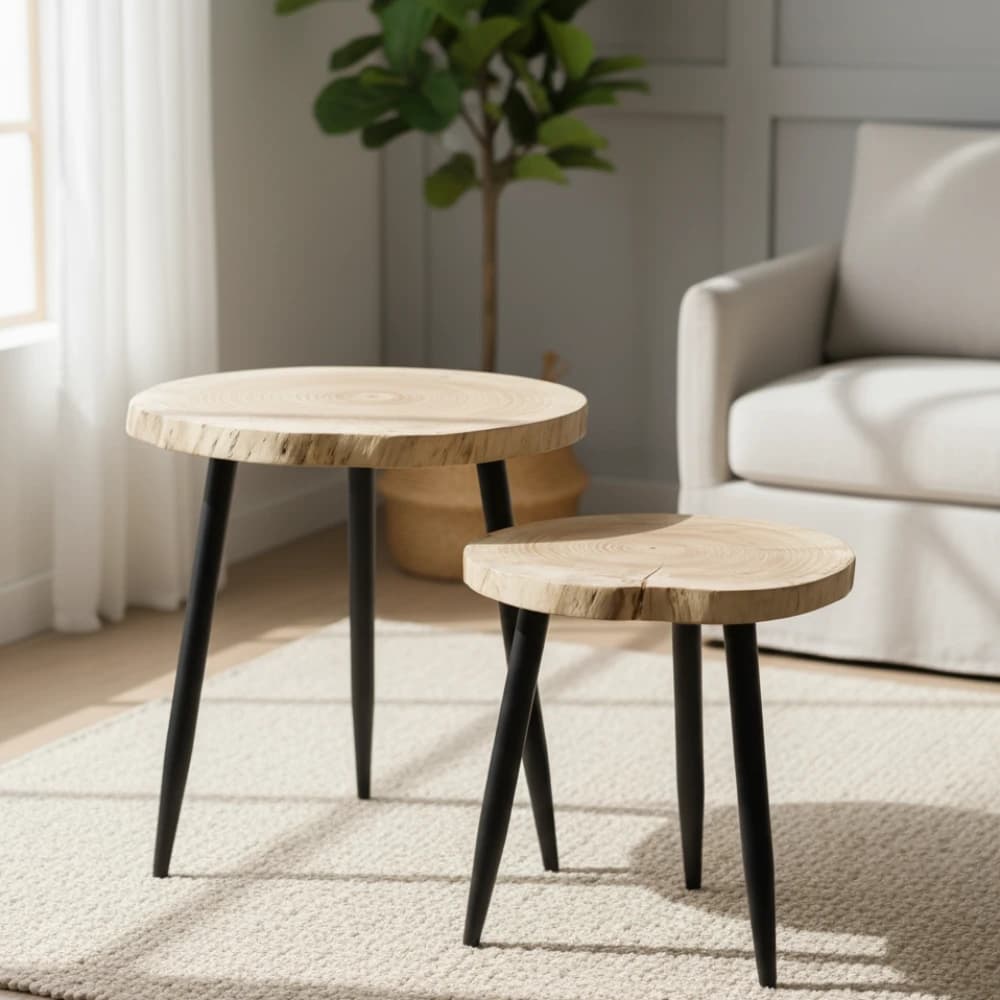 Wooden Table Set 2 Pcs