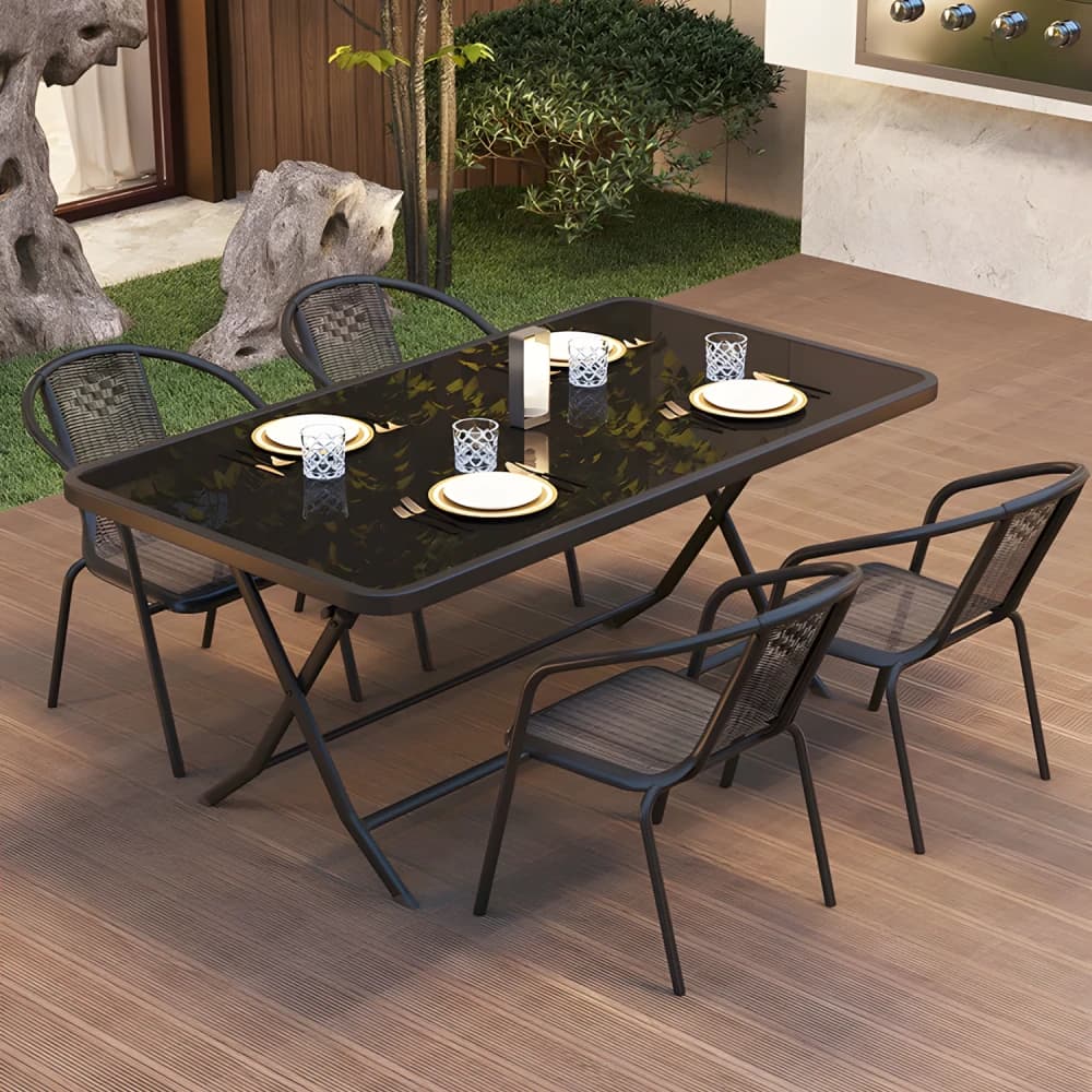Metal & Glass Table Large