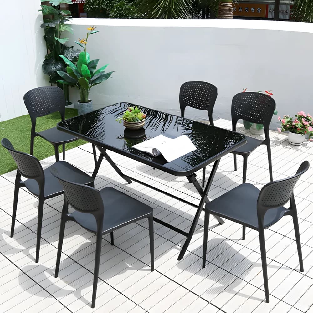 Metal & Glass Table Large
