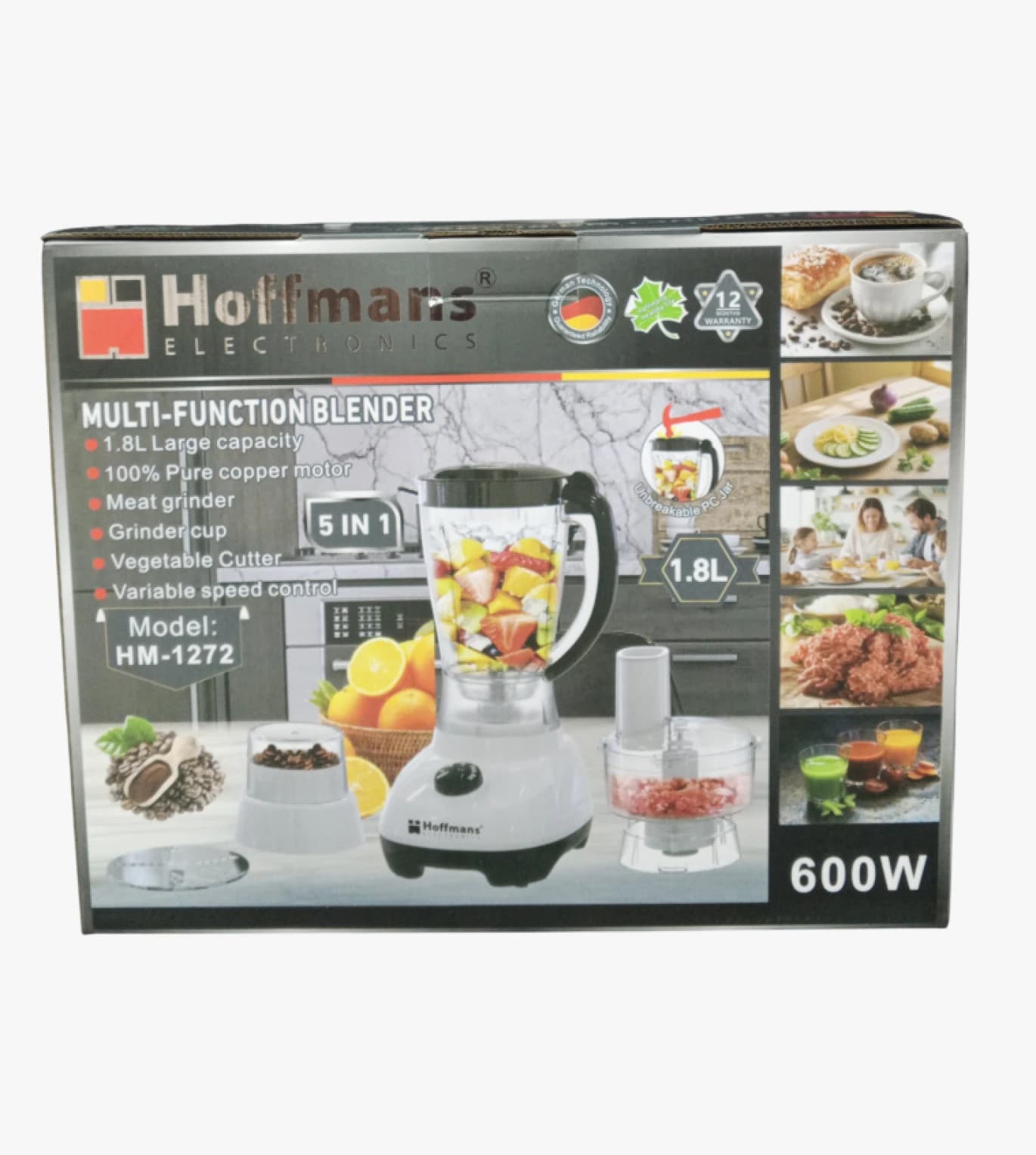 Hoffmans Multi-Function Blender 1.8L for Modern Families with Powerful Copper Motor