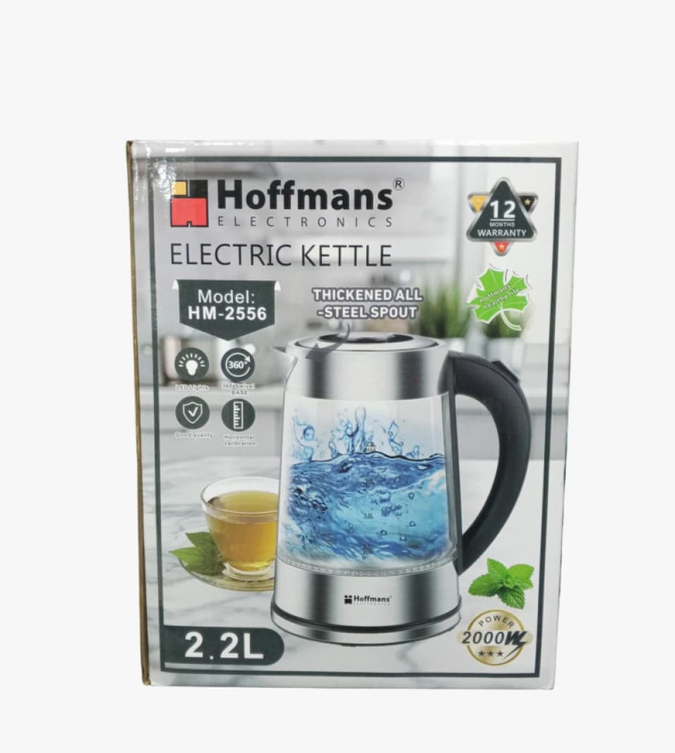 Hoffmans Electronics Electric Glass Kettle with Stylish Design for Optimal Family Use Experience