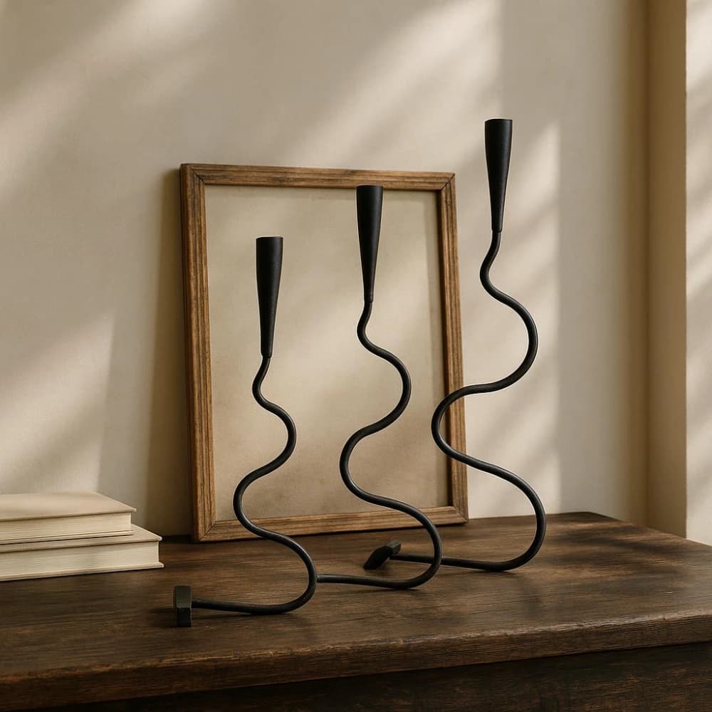 Iron Candleholder Set – 3 Pcs