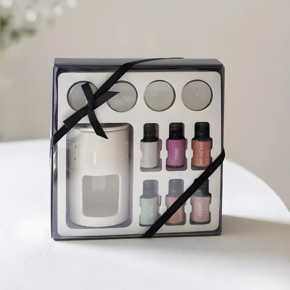 Incense Burner, Essential Oils, and Candles Set