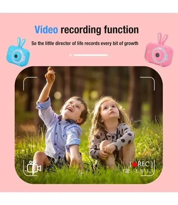 Unique Brand Children's Fun Camera with Bunny Design for Young Photographers and Discoverers in Vibrant Colors