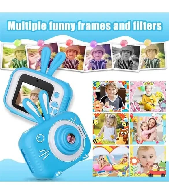 Unique Brand Children's Fun Camera with Bunny Design for Young Photographers and Discoverers in Vibrant Colors