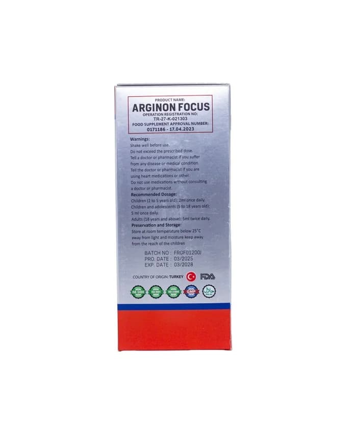 Arginon Focus Syrup 200ml Pharma Turkey