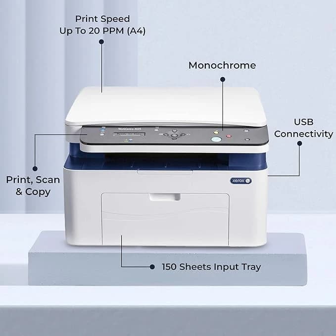 Xerox 3025 Laser Printer 3 IN 1 Wireless, Printer, Copier & Scanner, 1-Year Warranty