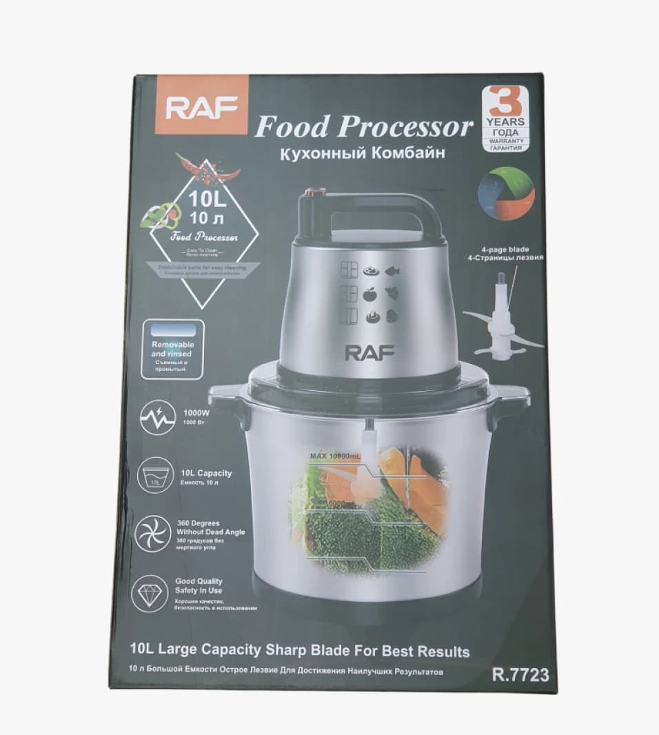 RAF Multi-Function Food Processor with Large 10L Capacity and Safety Features for Modern Kitchens
