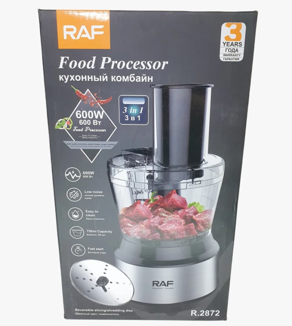 RAF Food Processor with Modern Design, 600W Power Suitable for Cooking Enthusiasts and Efficient Meal Preparation