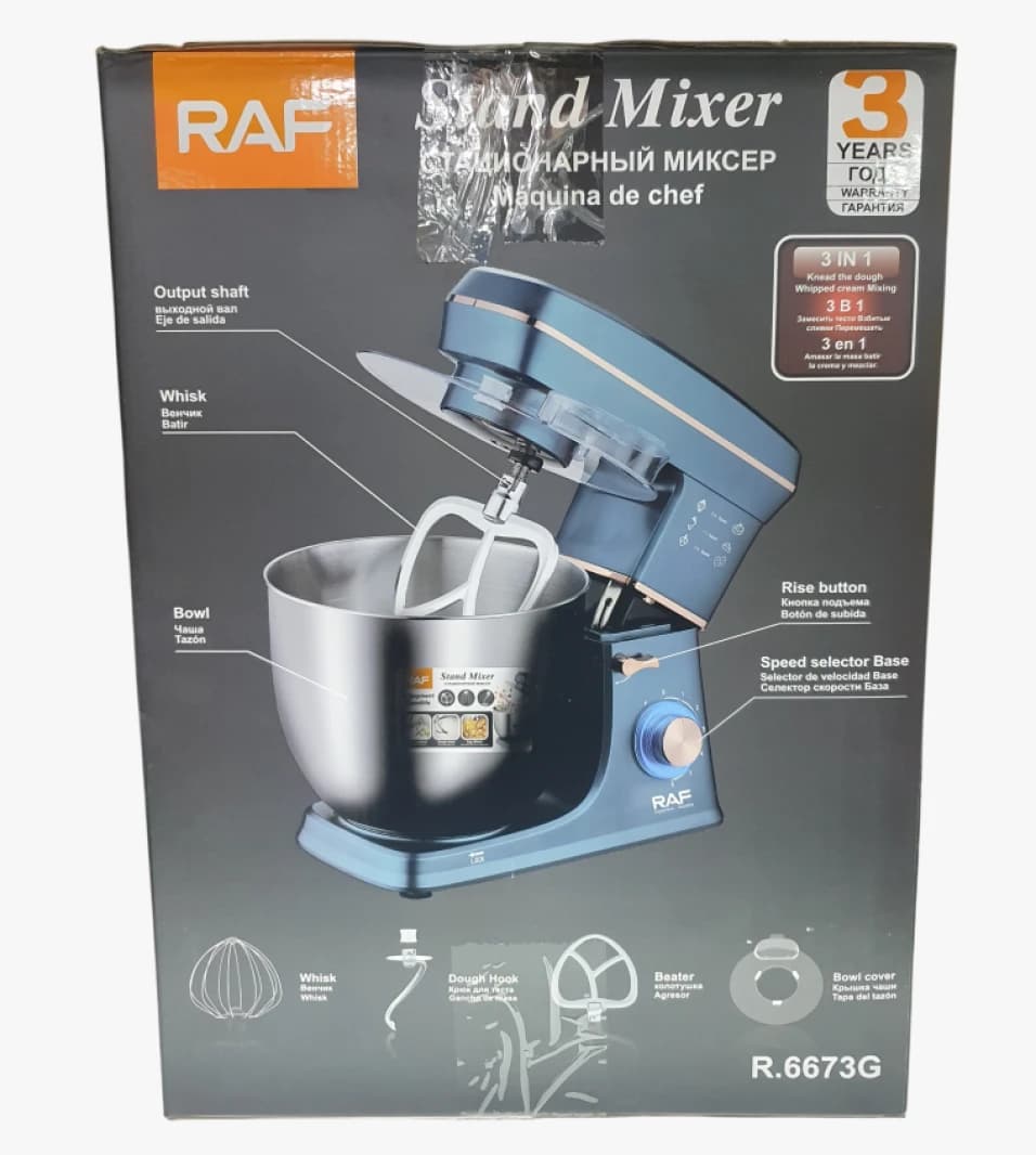 RAF High-Performance Stand Mixer, Designed in Blue for Bakers and Chefs Seeking Quality