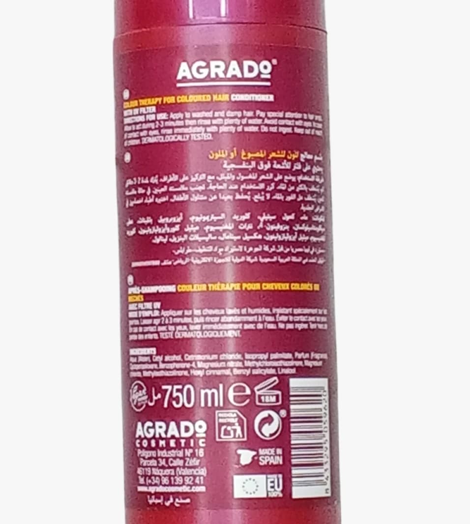Agrado Colour Therapy Hair Conditioner 750ml with Special Care Formula for Colour Treated Hair