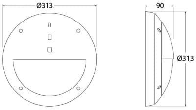 Fumagalli Half Circle Wall Light - Black