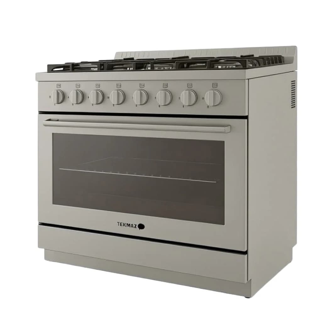 Tekmaz Gas Cooker, 90Cm, 5 Burners, Stainless Steel