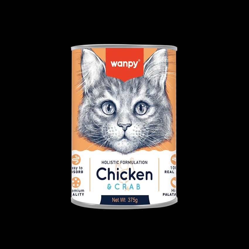 WANPY Chicken & Crab Cat Food 375g