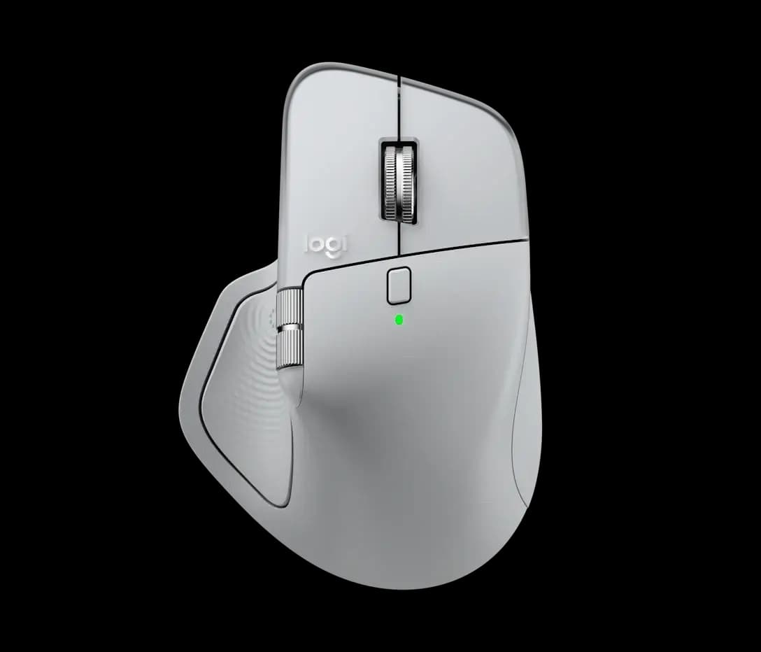 Logitech MX Master 4 Ergonomic Wireless Mouse for Mac Pale Grey - Advanced Performance Haptic Feedback - Ultra-Fast Scrolling