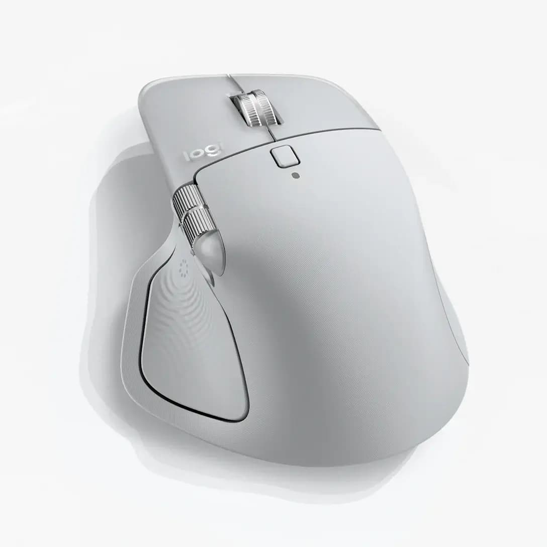 Logitech MX Master 4 Ergonomic Wireless Mouse for Mac Pale Grey - Advanced Performance Haptic Feedback - Ultra-Fast Scrolling