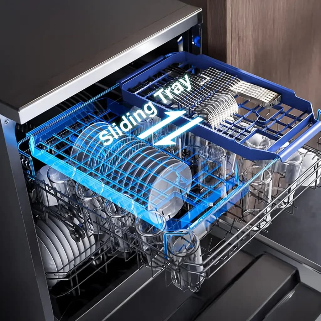Dishwasher 6 Programs 2 & 1 Baskets 14 Sets Silver