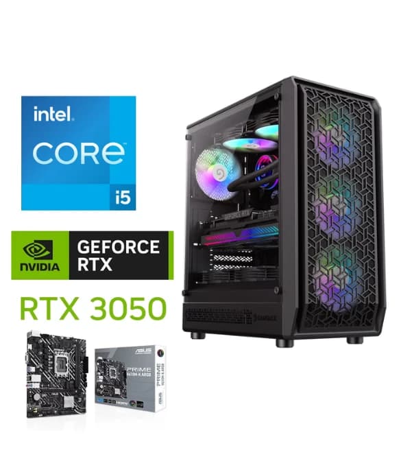 GAMING PC Intel Core i5-12400F // RTX 3050 6GB GDDR6 OC // 16GB RAM DDR4 - Custom Build