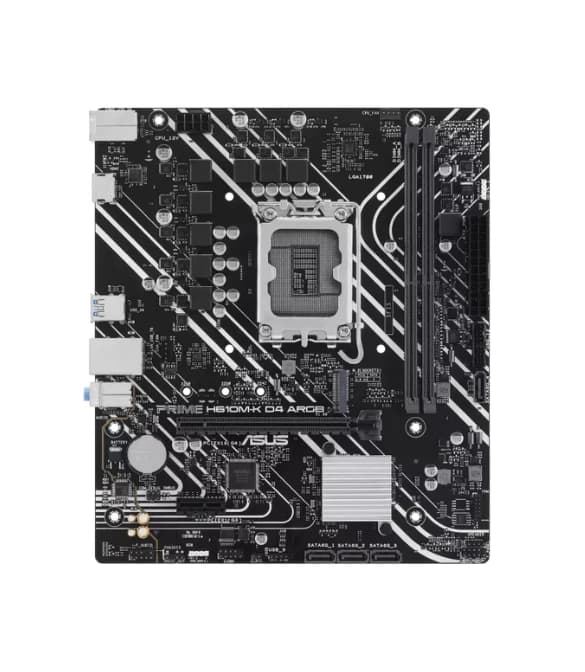 ASUS H610M-K ARGB micro-ATX motherboard with DDR4, PCIe 4.0, M.2 slot
