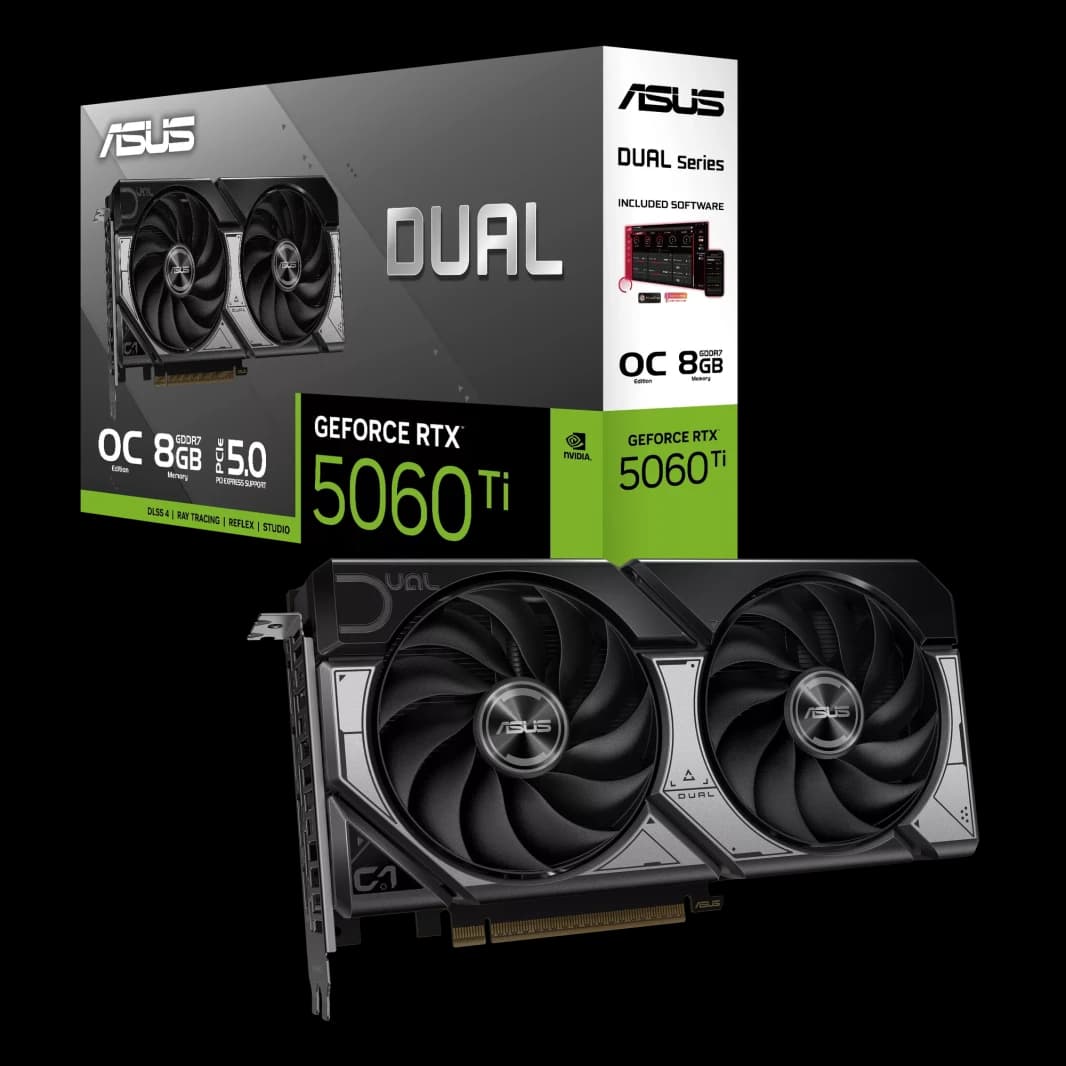 ASUS Dual GeForce RTX™ 5060 Ti 8GB GDDR7 OC Edition Graphics Card, NVIDIA, Desktop