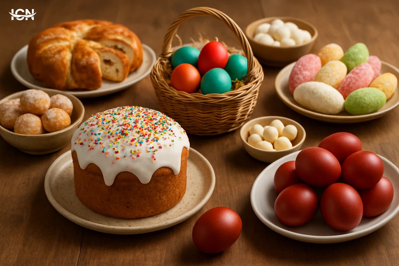 Traditional Easter Sweets Around the Table